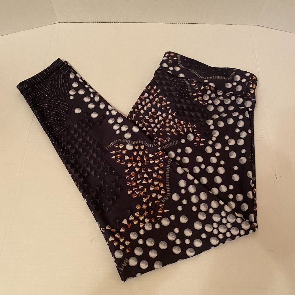 Reebok Women's Active Wear 3/4 Length Leggings Size Large Polyester Spandex Soft
